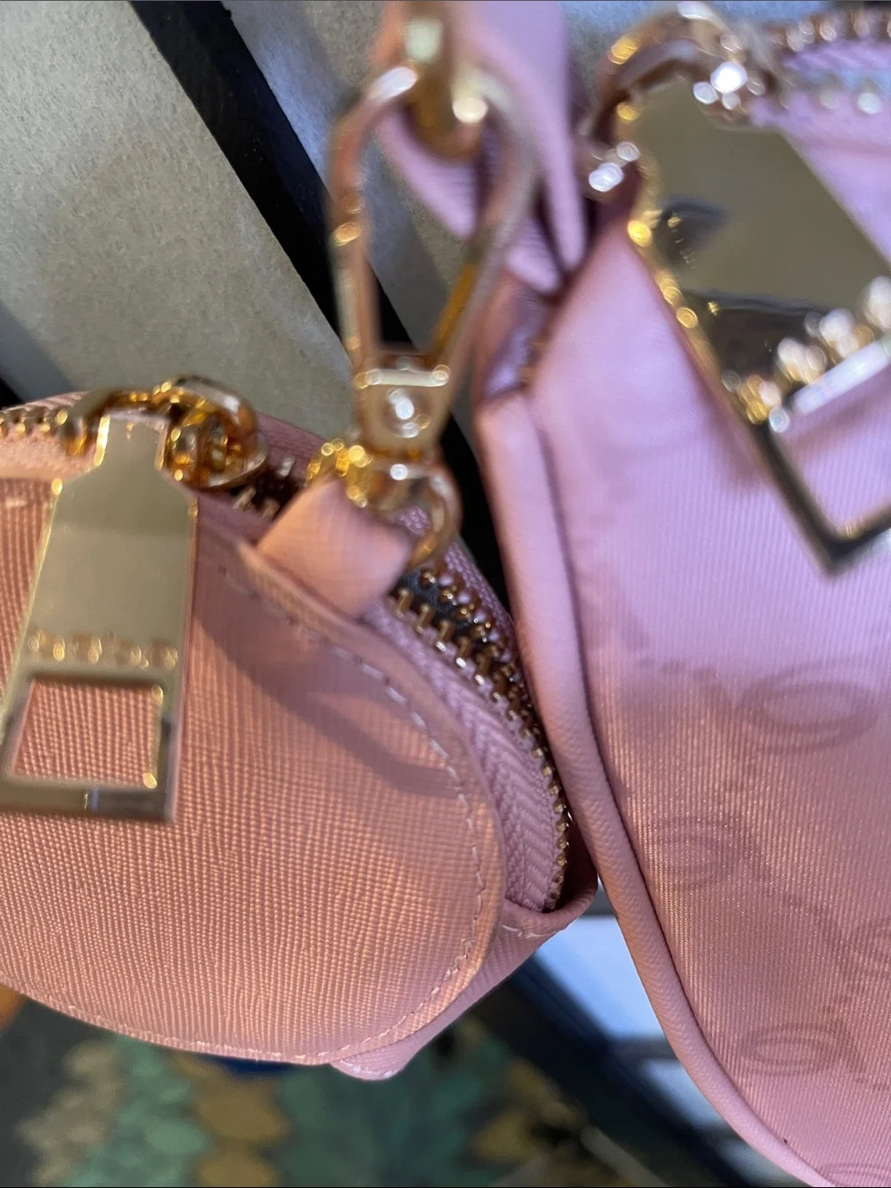 bebe  Blush Pink Chain-Handle Shoulder Bag with Coin Pouch